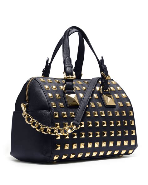 michael kors medium grayson studded satchel tote bag|Michael Kors saffiano tote bag.